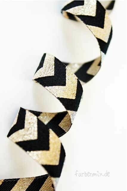Webband Chevron Schwarz-Gold