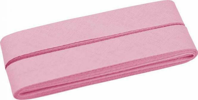 5 m Baumwolle Schrägband gefalzt Rosa