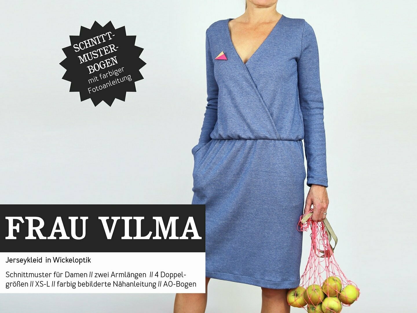 FRAU VILMA • Jerseykleid Wickeloptik, PAPIERSCHNITT