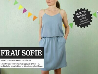 FRAU SOFIE • Kleid Spaghettiträger, PAPIERSCHNITT