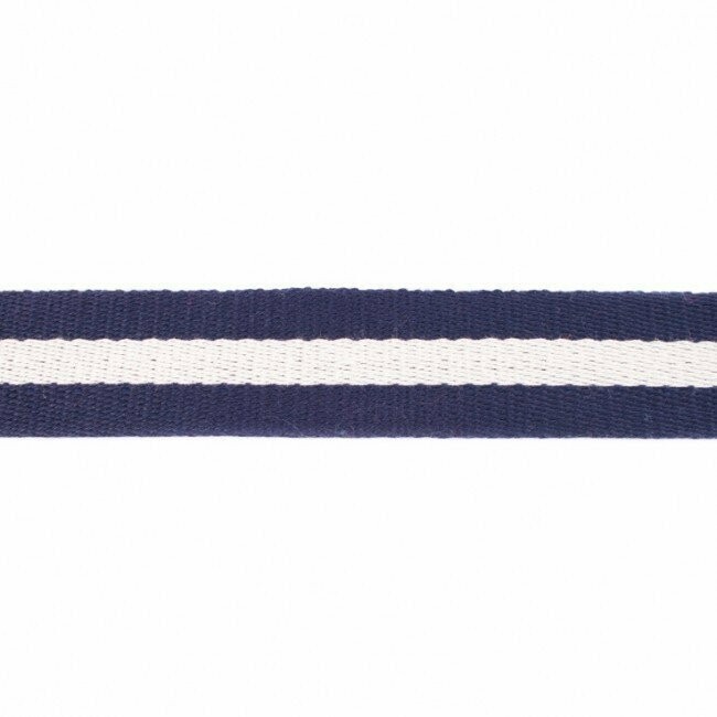 Gurtband dunkelblau mit weißen Streifen in der Mitte
