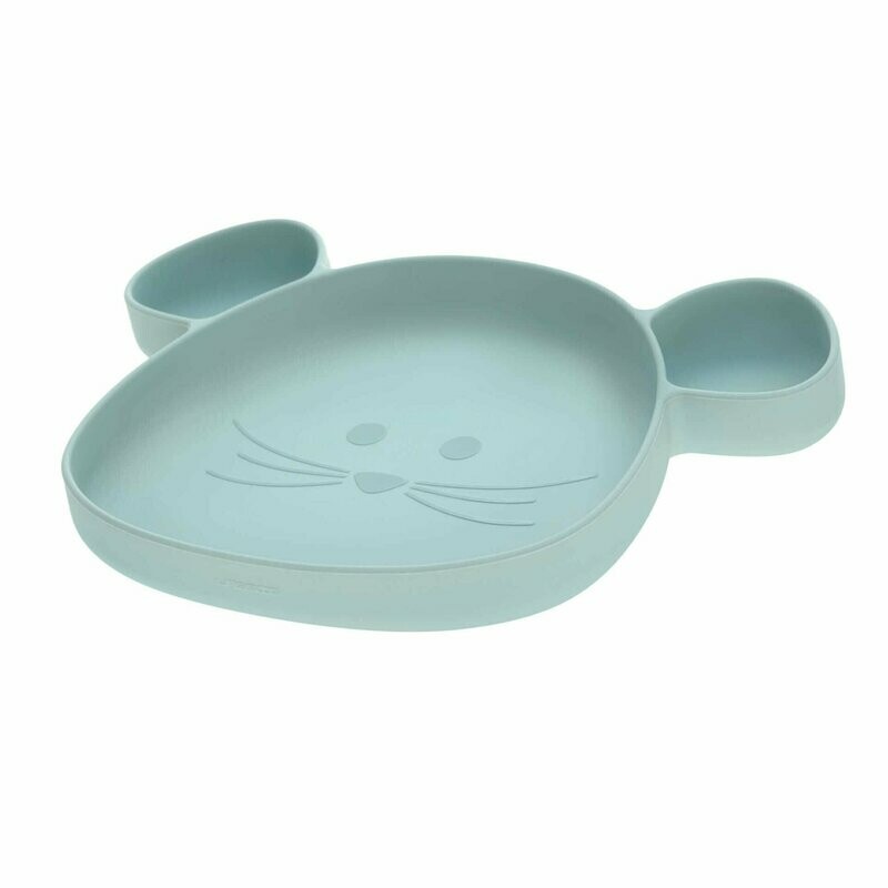 #Sale LÄSSIG "SILIKONTELLER MIT SAUGFUSS - SECTION PLATE, LITTLE CHUMS MOUSE Blue"