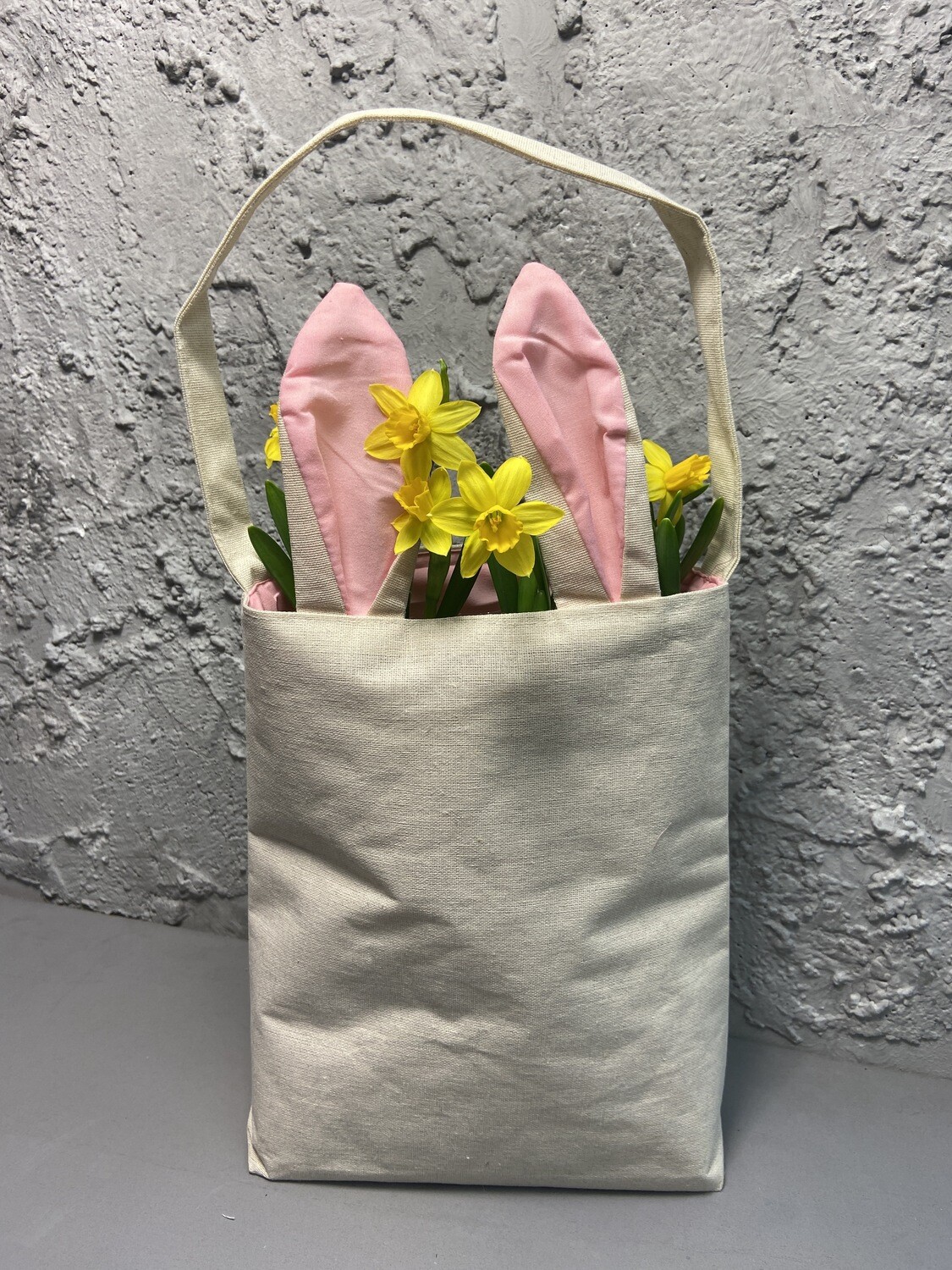 Leinwand Jute Tasche mit Ohren Rosa