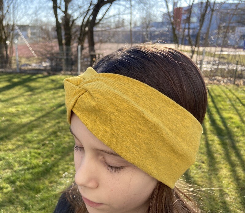 Sofortkauf Knoten Stirnband gelb meliert Sofortkauf Knoten Stirnband gelb meliert