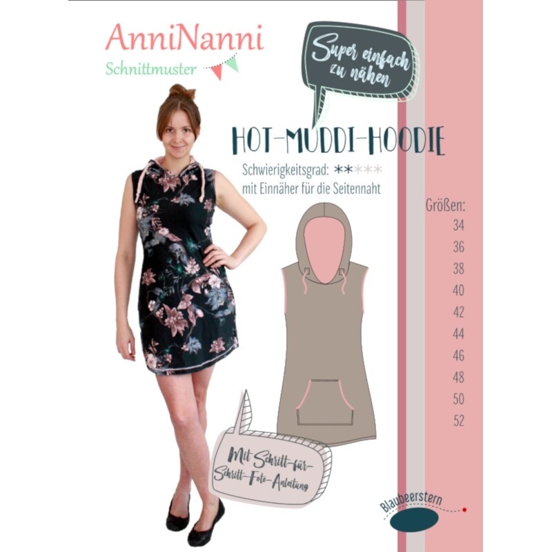 Papierschnittmuster AnniNanni-Basic-Schnittmuster "Hot-Muddie-Hoodie"