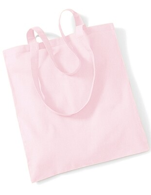 Baumwolle Tasche mit langen Henkel Pastell Pink