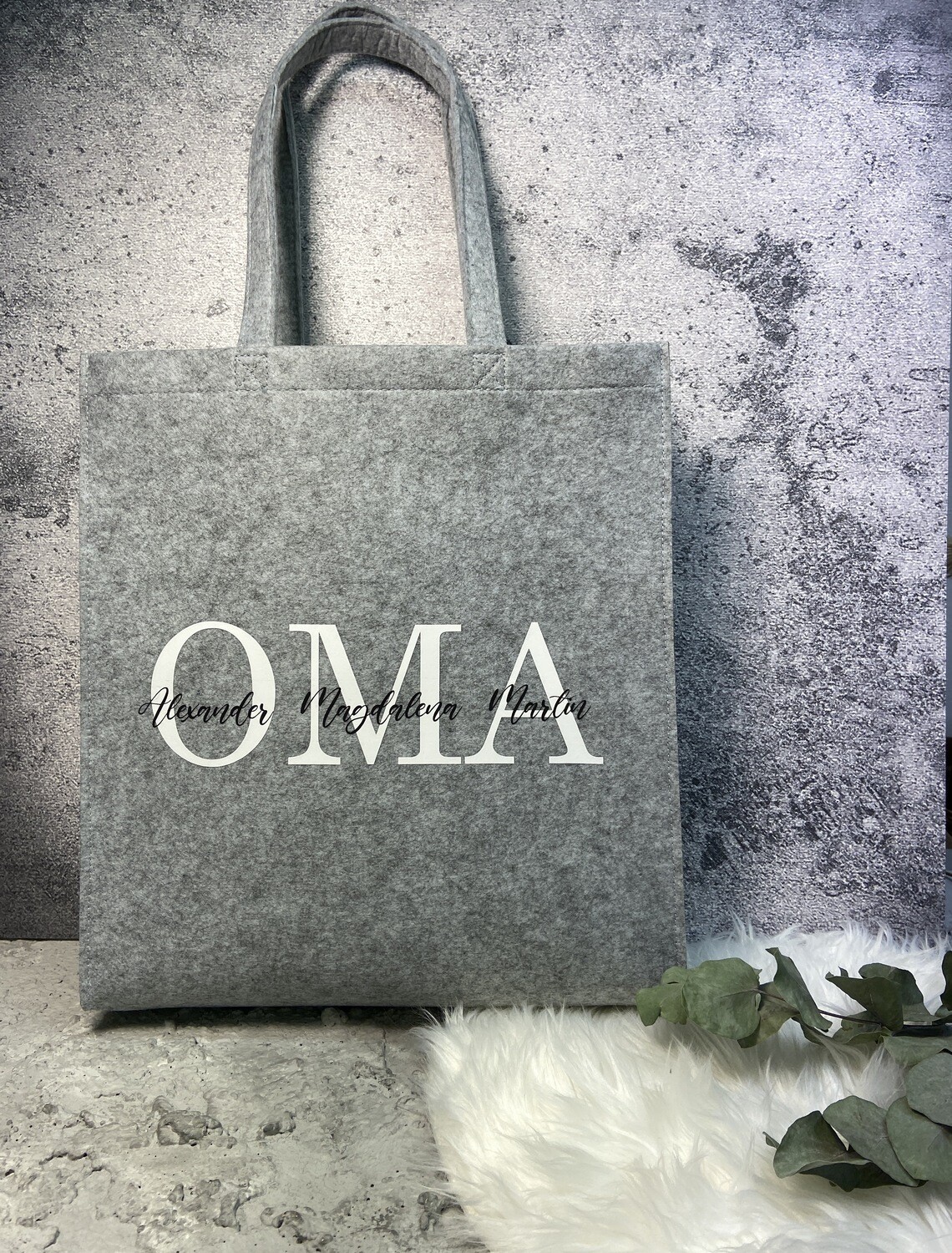 Filz Tasche mit Wunschtext