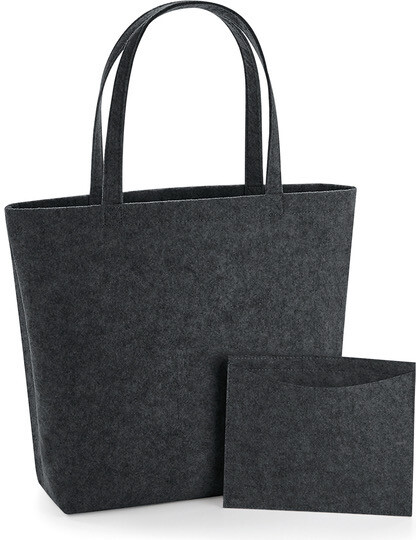 Filzshopper dunkelgrau meliert