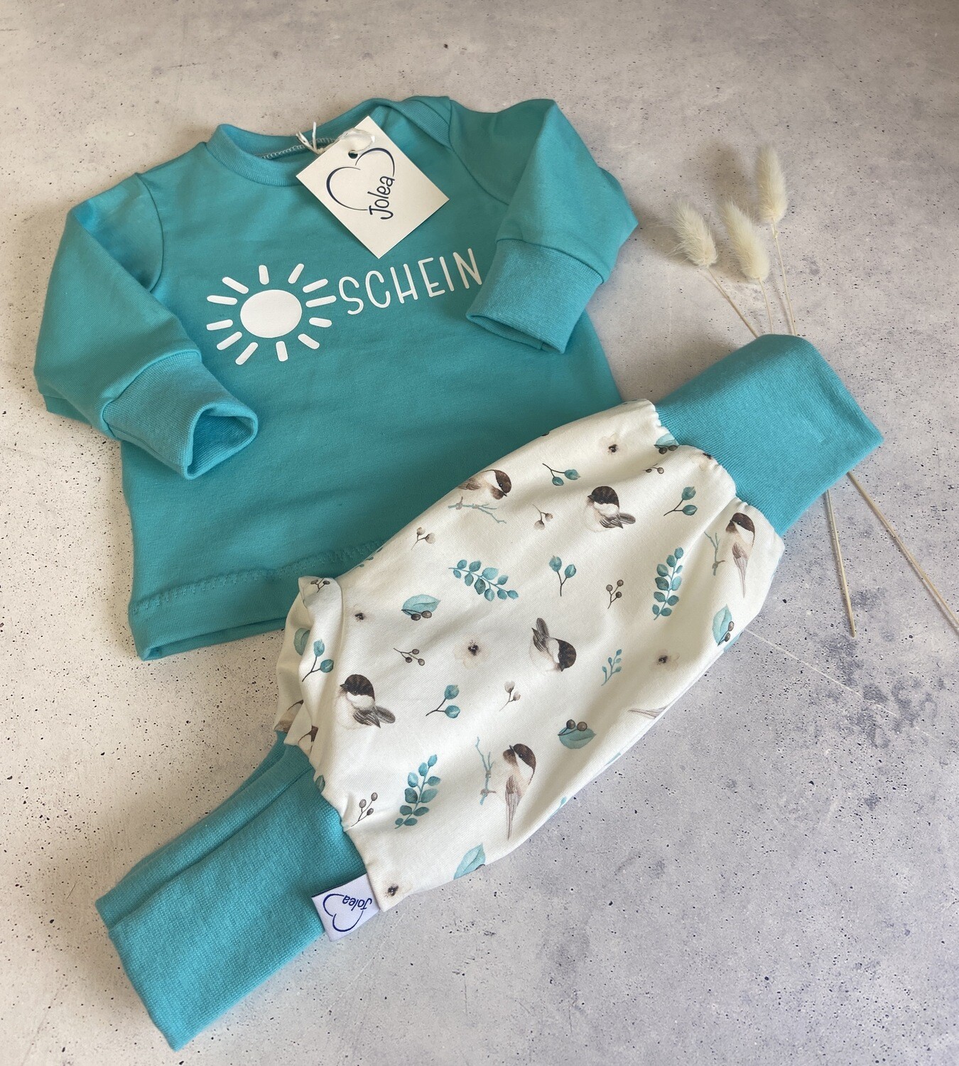 Sofortkauf Set Langarmshirt Sonnenschein mit Pumphose Spatz Gr.62/68
