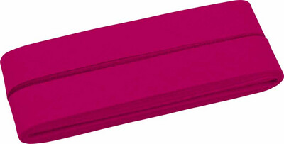 5 m Baumwolle Schrägband gefalzt Neon Pink