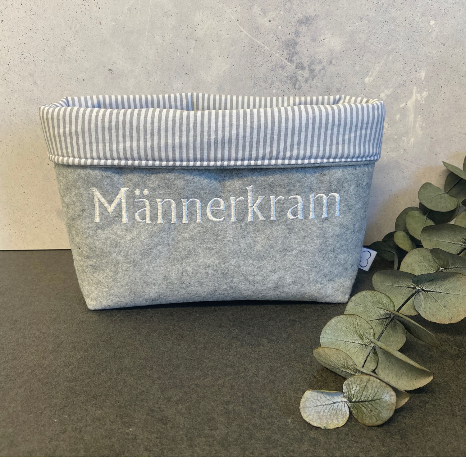 Aufbewahrungskorb Filz mit Wunschtext