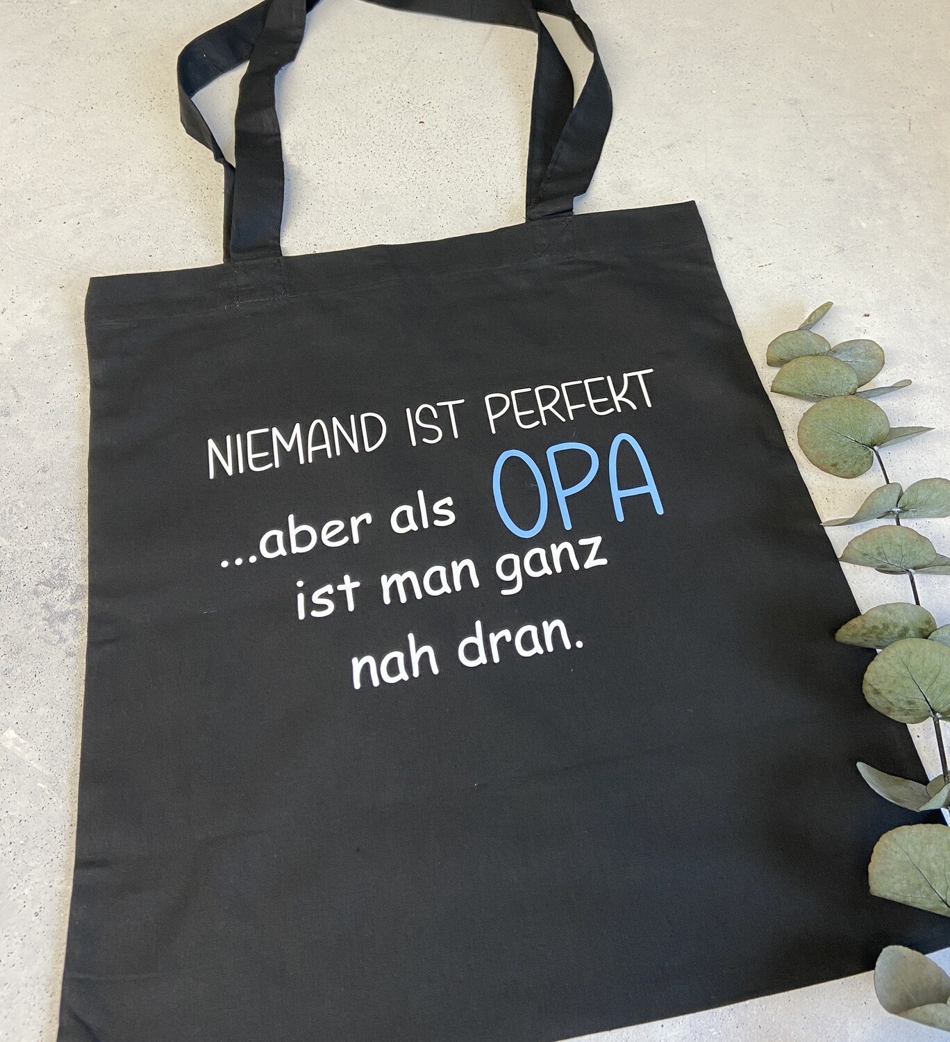 Baumwolle Tasche mit langen Henkel / Spruch / Vatertag / Opa / Geburtstag