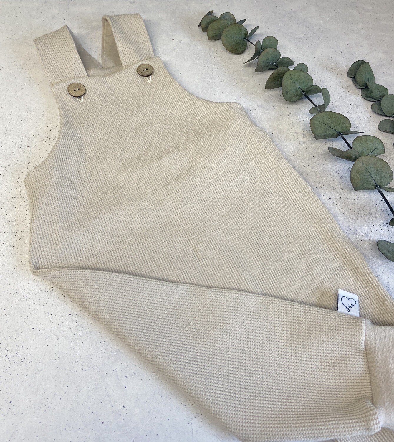 Sofortkauf Latzhose Waffel Jersey Creme Gr. 86/92