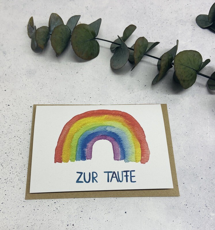 Klappkarte Taufe "Regenbogen"