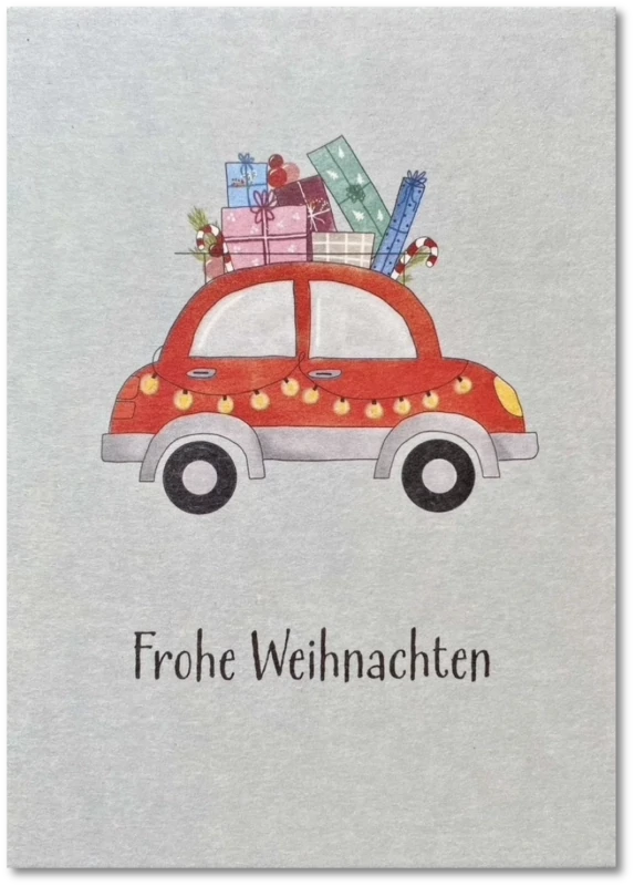 Grußkarte Weihnachtsauto