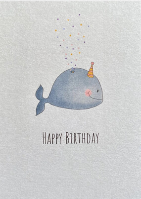 Grußkarte Happy Birthday Wal