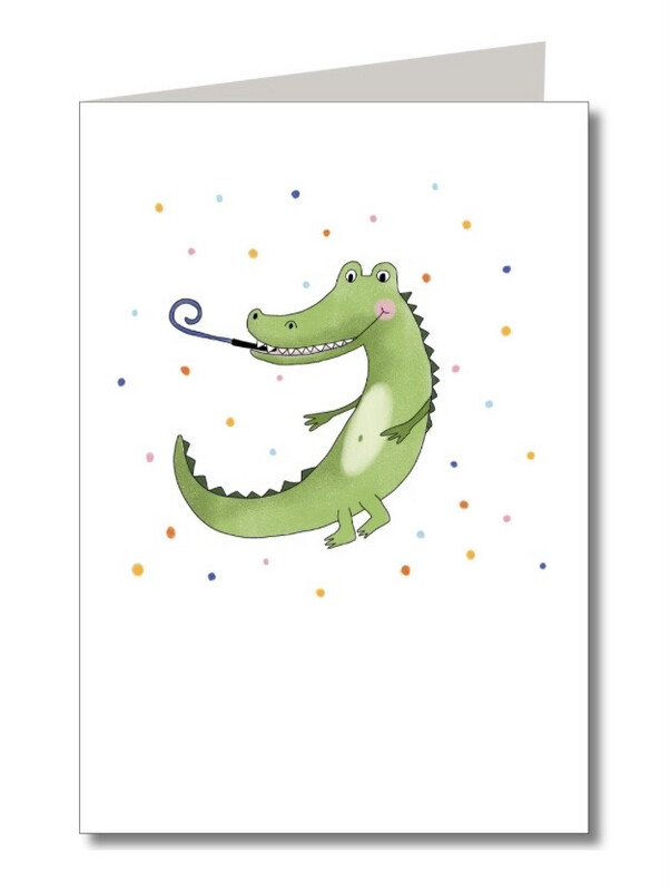 Klappkarte Party Krokodil
