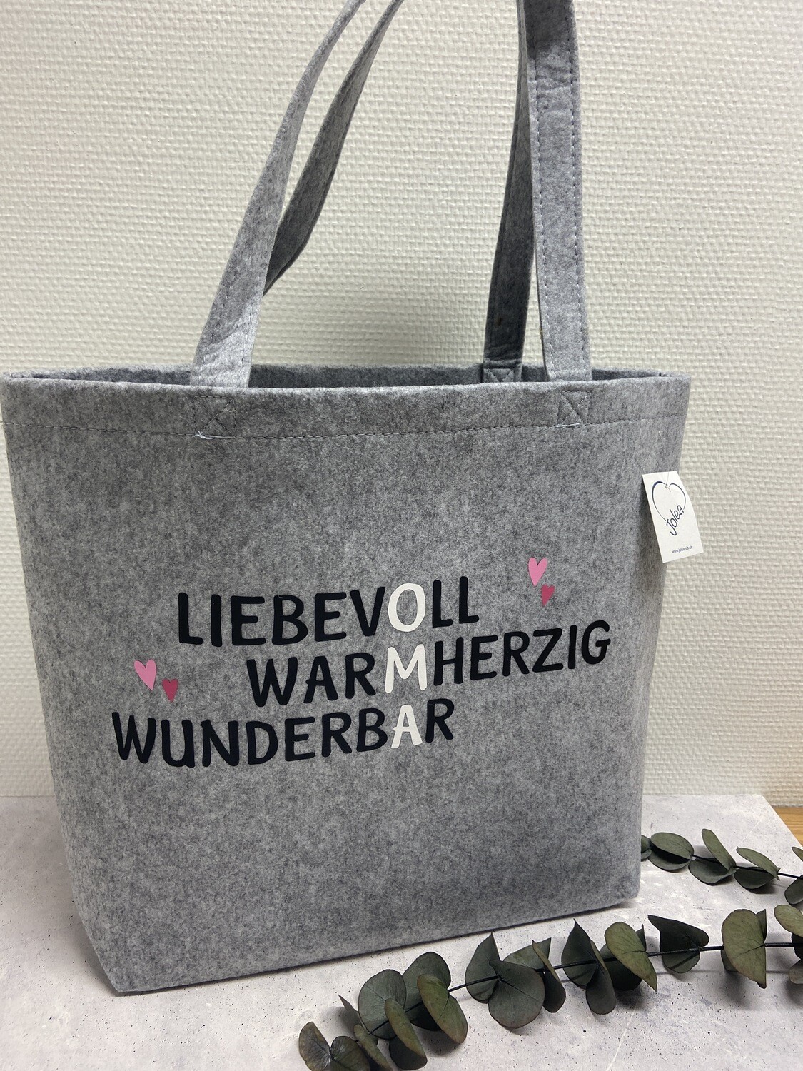 Filz Shopper OMA / Liebevoll, Warmherzig, Wunderbar