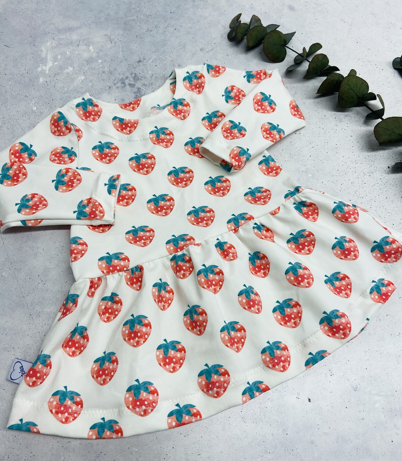 Long Bluse / Tunika Erdbeeren Gr. 74 - Gr. 164