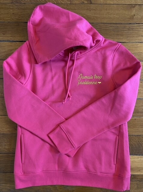 Le hoodie city fuchsia broderie dorée