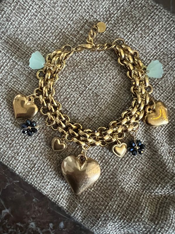 Bracelet cœurs  &amp; pampilles