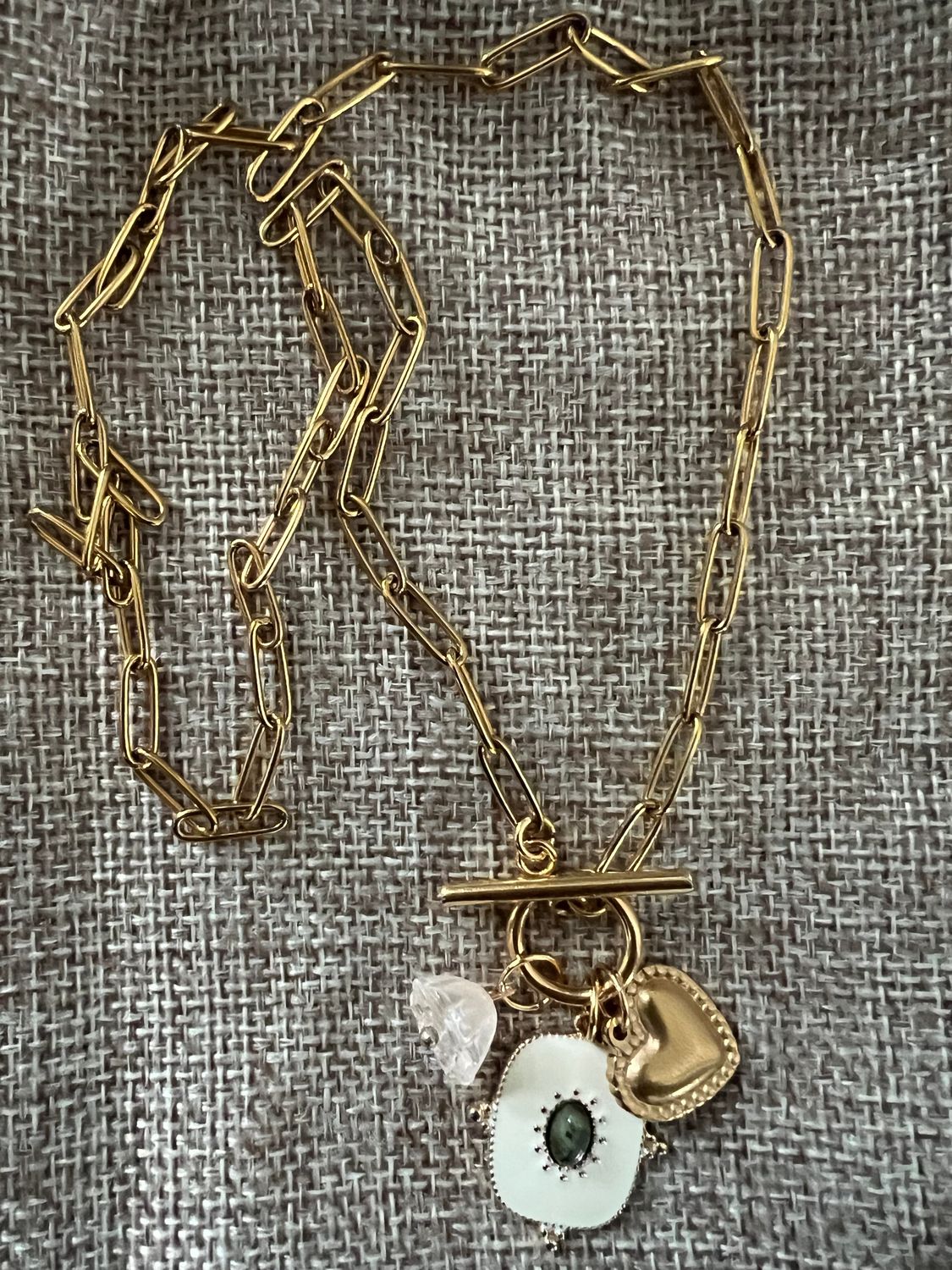 Collier chaîne &amp; 3 pendentifs, Nombre de  breloques: Fleur nude