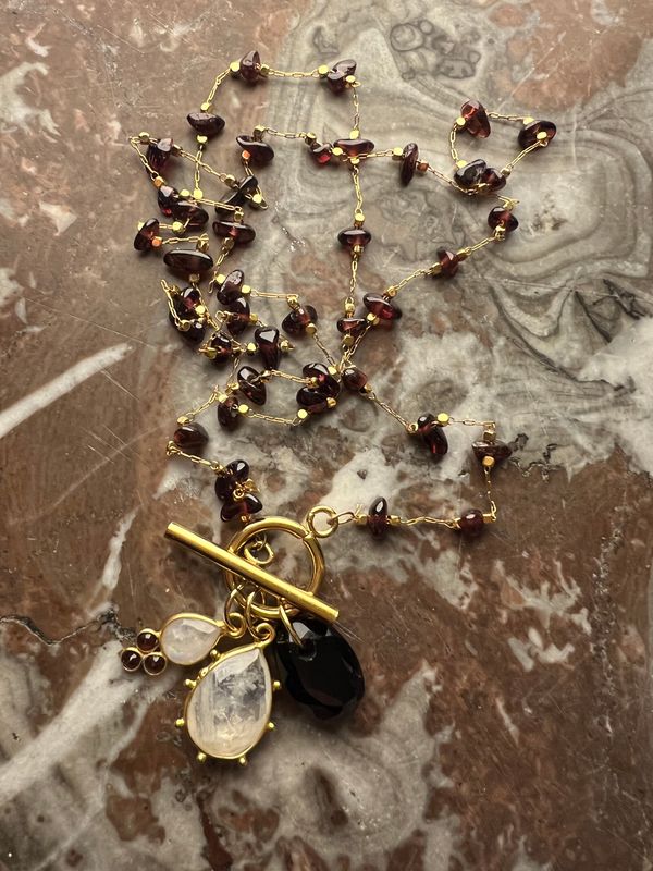 Collier pierre naturelle grenat