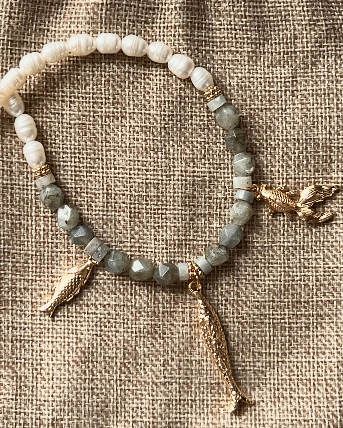 Collier Fish &amp; pierres naturelles