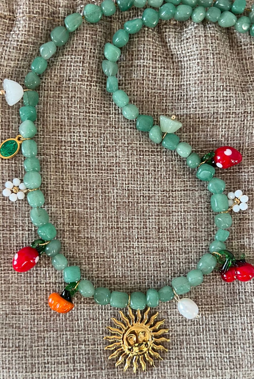 Collier aventurine et breloques