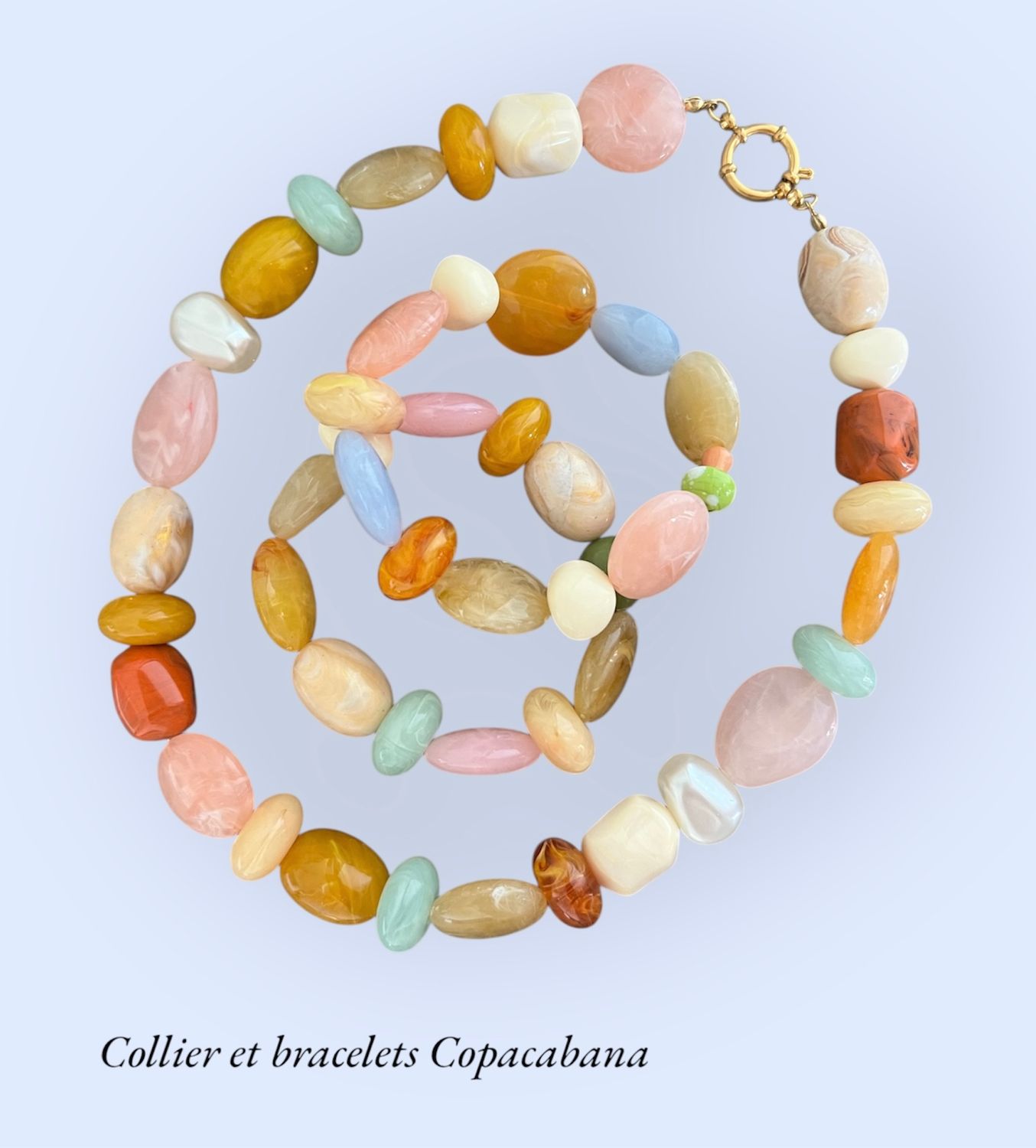 Collier Copacabana denim, Option: Collier seul