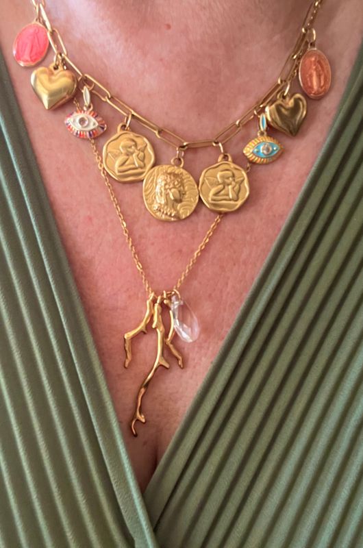 Collier Cristal corail