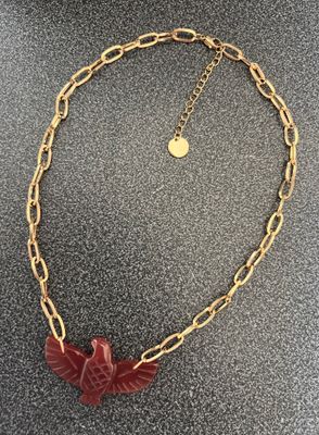 Collier Águila Agate rouge