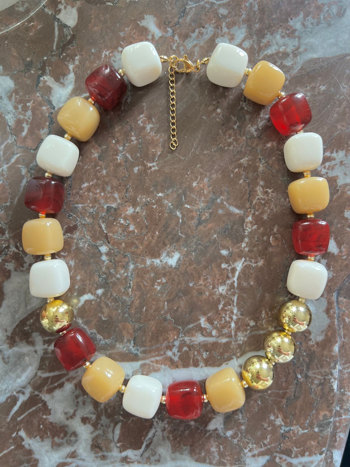 Collier Amalfi trio rouge