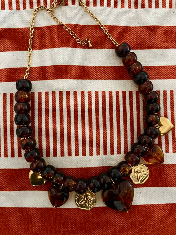 Collier Loulou choco &amp; charms