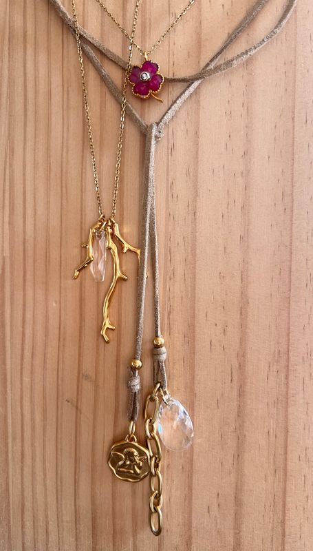 Collier Cristal corail