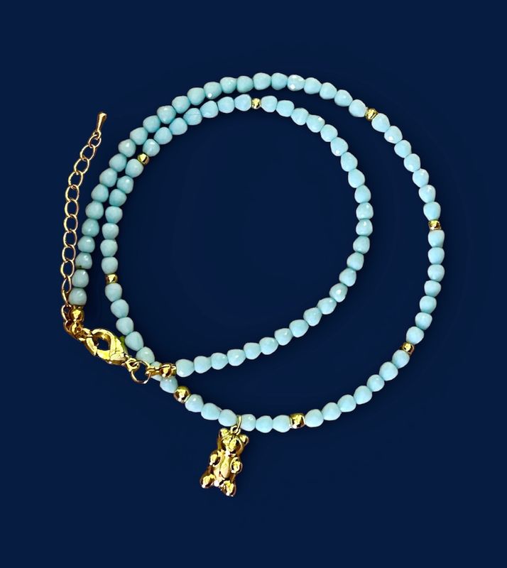Collier Teddy baby blue