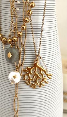 Collier Cristal corail