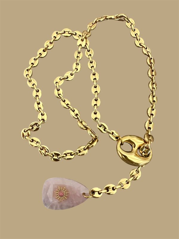 Collier Alma quartz rose