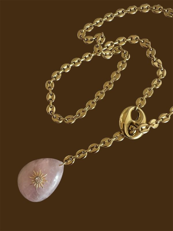 Collier Alma quartz rose