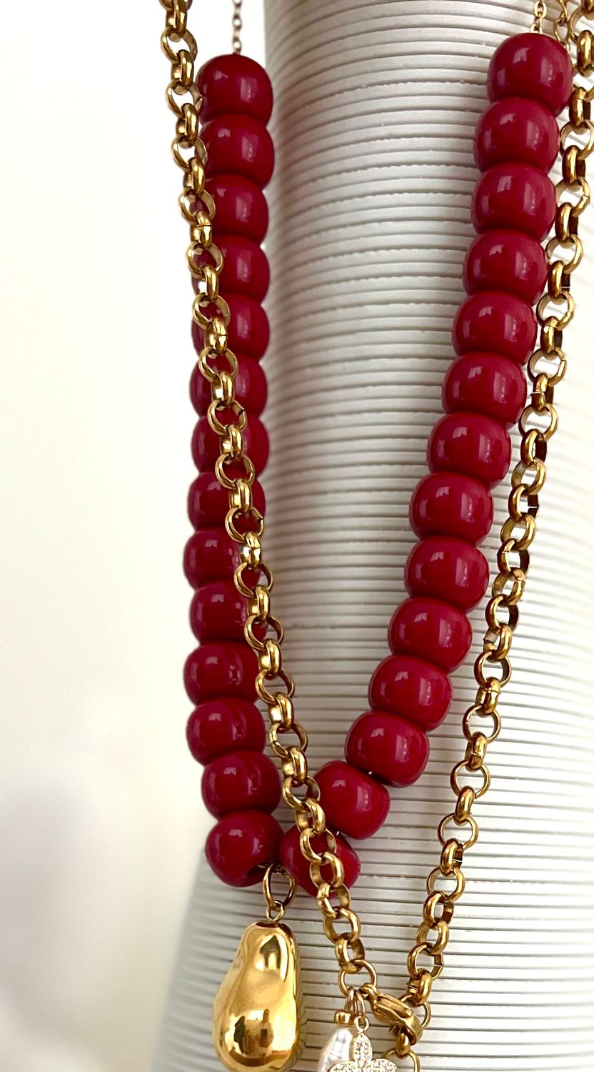 Collier Loulou cerise