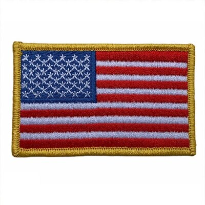 USA Flag Embroidered Iron-On Fabric Patch (Set of 3)
