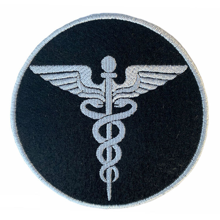 3 Pcs of Embroidered Doctor's Logo or Caduceus Sew On Patch
