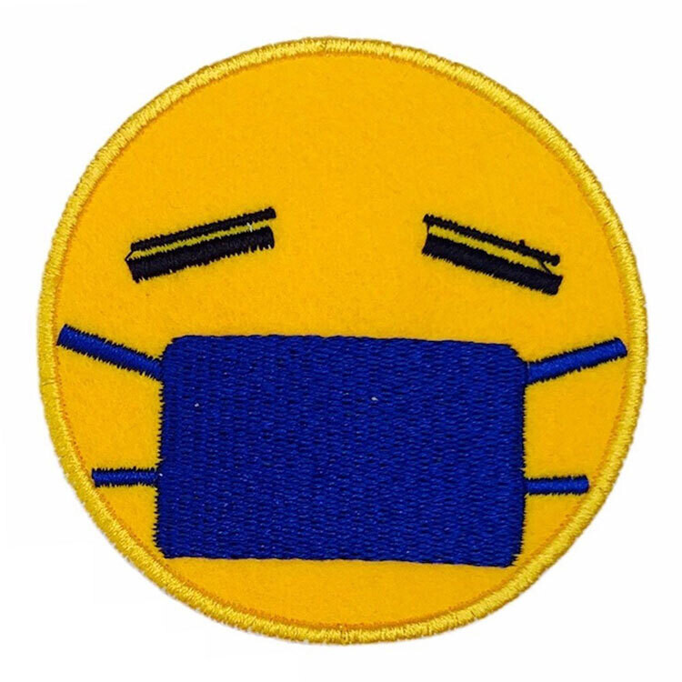 Masked Face Embroidered Badge (Pack of 3 Pcs)