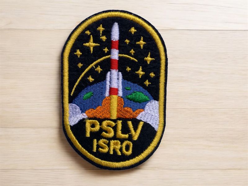 🚀 PSLV Launch Patch – ISRO’s Iconic Rocket in Flight (Pack of 2 Pcs)