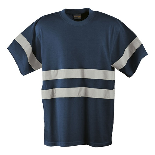 Barron 150g Poly Cotton Safety T-Shirt with tape - Navy