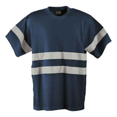 Barron 150g Poly Cotton Safety T-Shirt with tape - Navy
