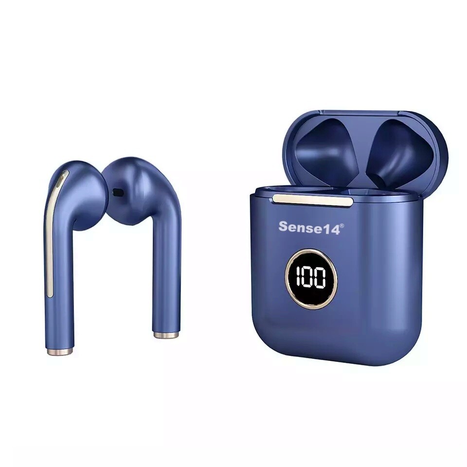 Sense14 X1 - Complete Draadloze Oordopjes - BLAUW - In-ear Oordopjes –  Earbuds – Bluetooth Oortjes – Zweetbestendig – Draadloze Oortjes