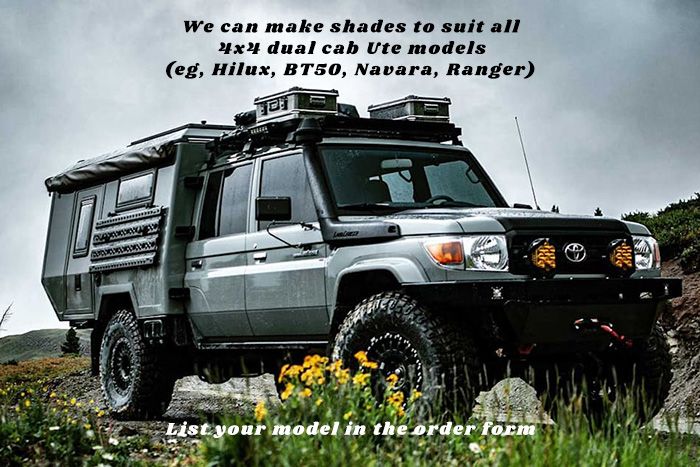 Dual cab ute insulated sun shades