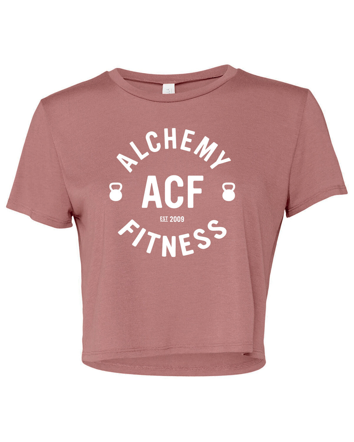 Ladies Flowy Cropped T-Shirt - Alchemy Fitness Logo
