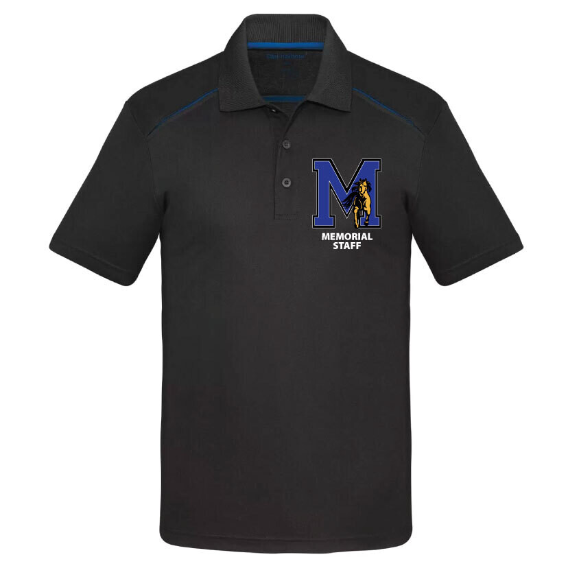 Memorial Mustangs Staff - Mens Golf Shirt (Big M)